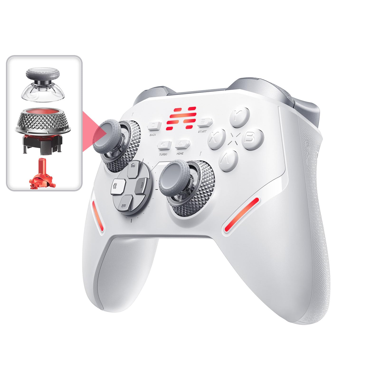 Photo 1 of BEITONG KP40 Wireless Controller with 1000Hz Polling Rate, Dual TMR Tension Adjustable Joysticks & TMR Triggers Controller for PC/NS/Mobile with Optical Buttons PC Gaming Controller