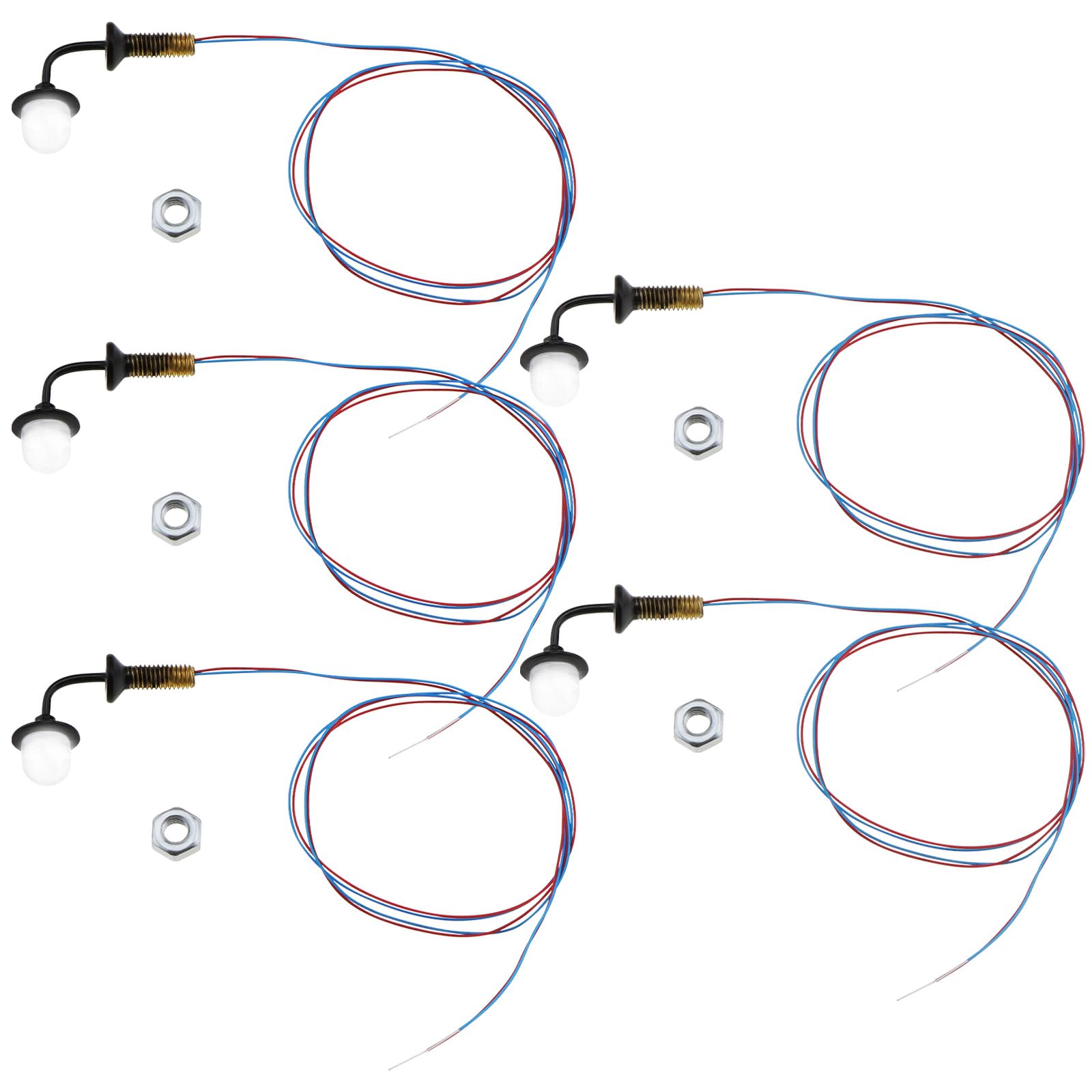 eMagTech 5pcs Model LED Wall Lamps 1:87 Scale Outdoor Wall Lights Model Street Light Replacements for Model Railway Miniature Gardens Yards Landscapes, 3V