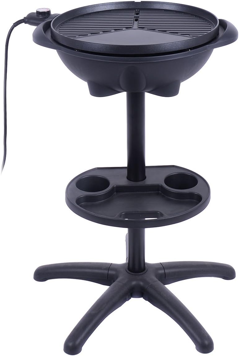 review New Electric BBQ Grill 1350W Non-stick 4 Temperature Setting Outdoor Garden Camping