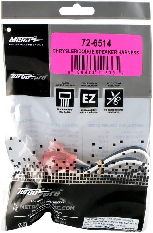 Metra 72-6514 Speaker Harness for Select Chrysler/Dodge Vehicles: Car Electronics