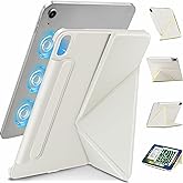 Wonzir for iPad Air 11 Inch Case M3/M2 (2025&2024)Slim Powerful Magnetic iPad Air 5/4 th Case 10.9 Inch,4 Standibg Angles,Vertical Stand Cover,with Auto Wake/Sleep and with Pencil Holder - Cream White