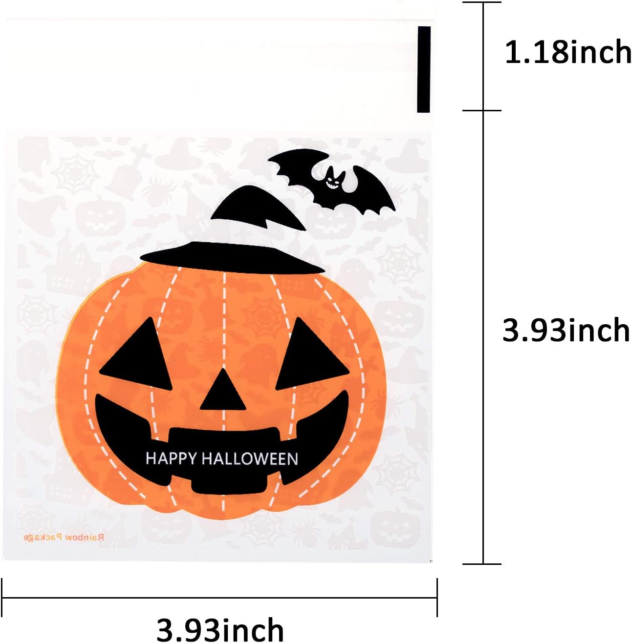 Whaline 400Pcs Halloween Candy Bag, Self Adhesive Clear Cookie Treat Bags, Cellophane Plastic Gift Bags for Halloween Party Supplies, Homemade Craft, Snack Gift Packing (8 Styles): Toys & Games
