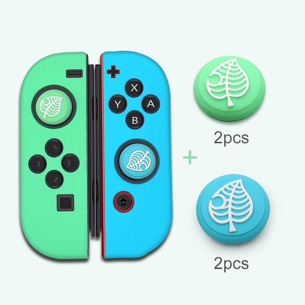 WANGOFUN 4PCS Silicone Cute Thumb Grip Caps, Animal Crossing: New Horizons Switch Joycon Caps,Thumb Stick Caps for Nintendo Switch,D