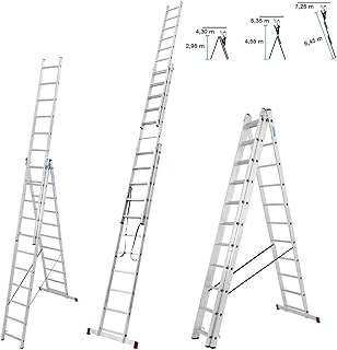KRAUSE 30429 Mehrzweckleiter inkl. Traverse Arbeitshöhe (max.): 7.25 m Corda 030429 Aluminium 18 kg