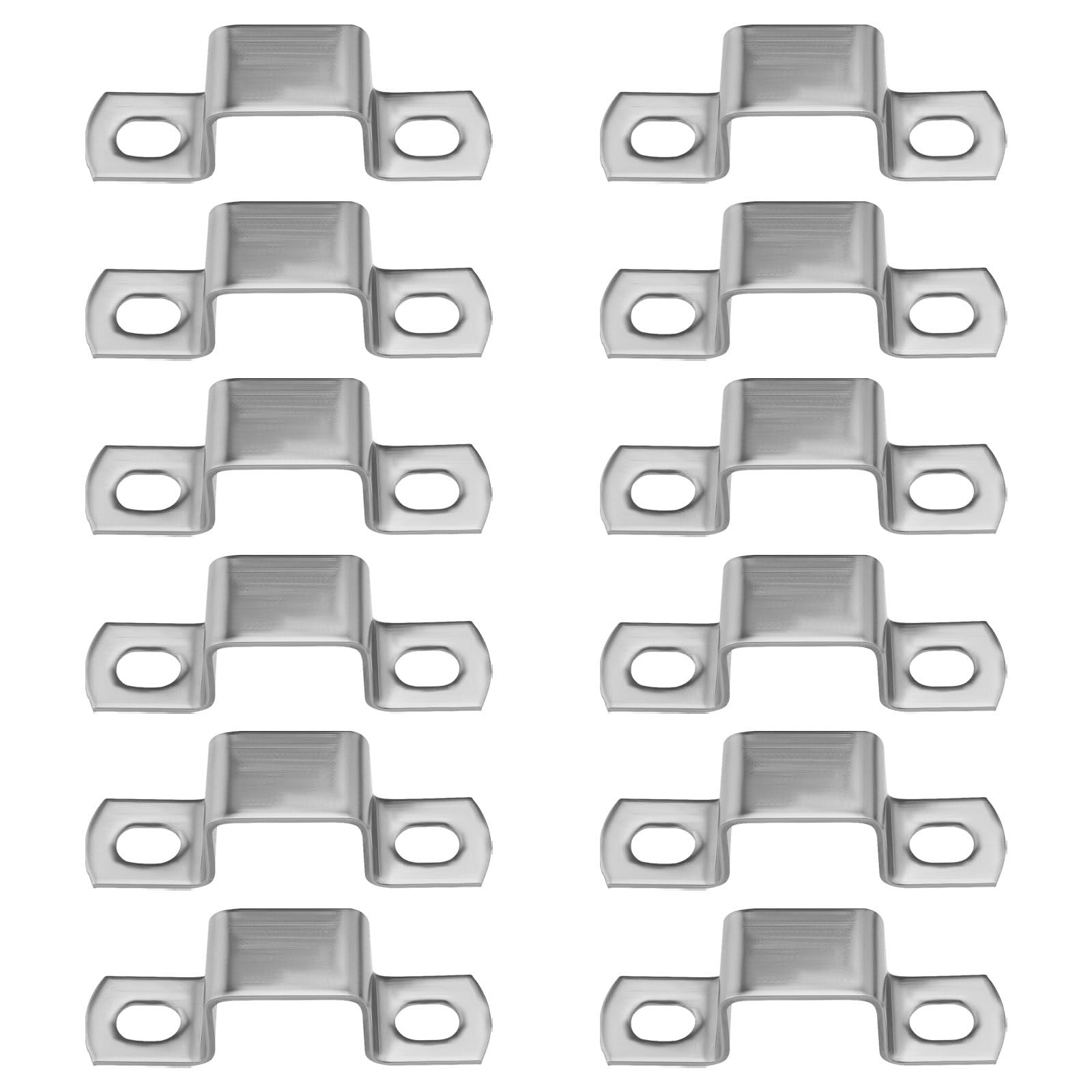 LT Easiyl 12PCS Heavy Duty Bar Security Holder Bracket U Shaped Connector Bracket for Door Closed Bar Holder Strut Channel Stainless Steel 22 x 27mm