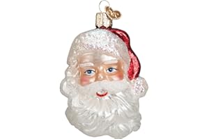 Old World Christmas Ornaments Mid-Century Santa Head Glass Blown Ornaments for Christmas Tree 3. 25inch x 2. 25inch x 2inch