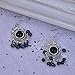 Lureme Vintage Black and Blue Bead Silver Tone Chandelier French Hook Drop Earrings for Women 02002121-1