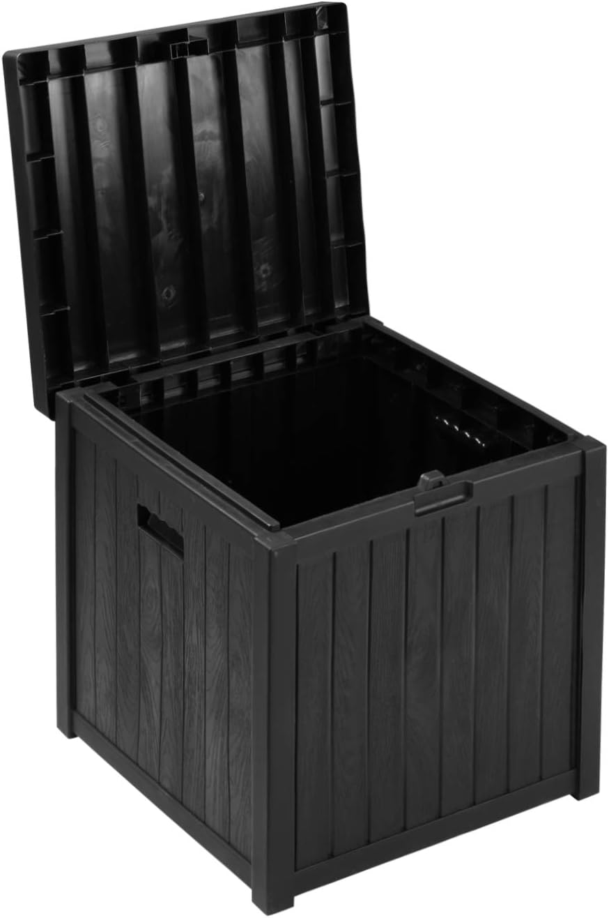51 Gallon Patio Medium Deck Box Lightweight Outdoor Stroage Box Weather Resistant Garden Stroage Container for Patio Furniture Cushions, Pillows, Garden Tools and Pool Toys: Home Improvement