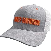 Harley-Davidson Men's Simple Contrast Snapback Colorblocked Mesh Trucker Hat Gray