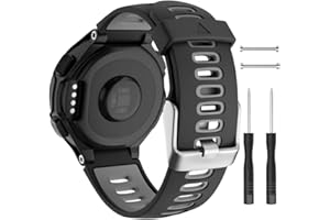 ISABAKE Watch Band Replacement for Garmin Forerunner 735XT/Approach S20 S5 S6 Soft Silicone Strap with Metal Buckle Compatible with 735xt/220/230/235/620/630