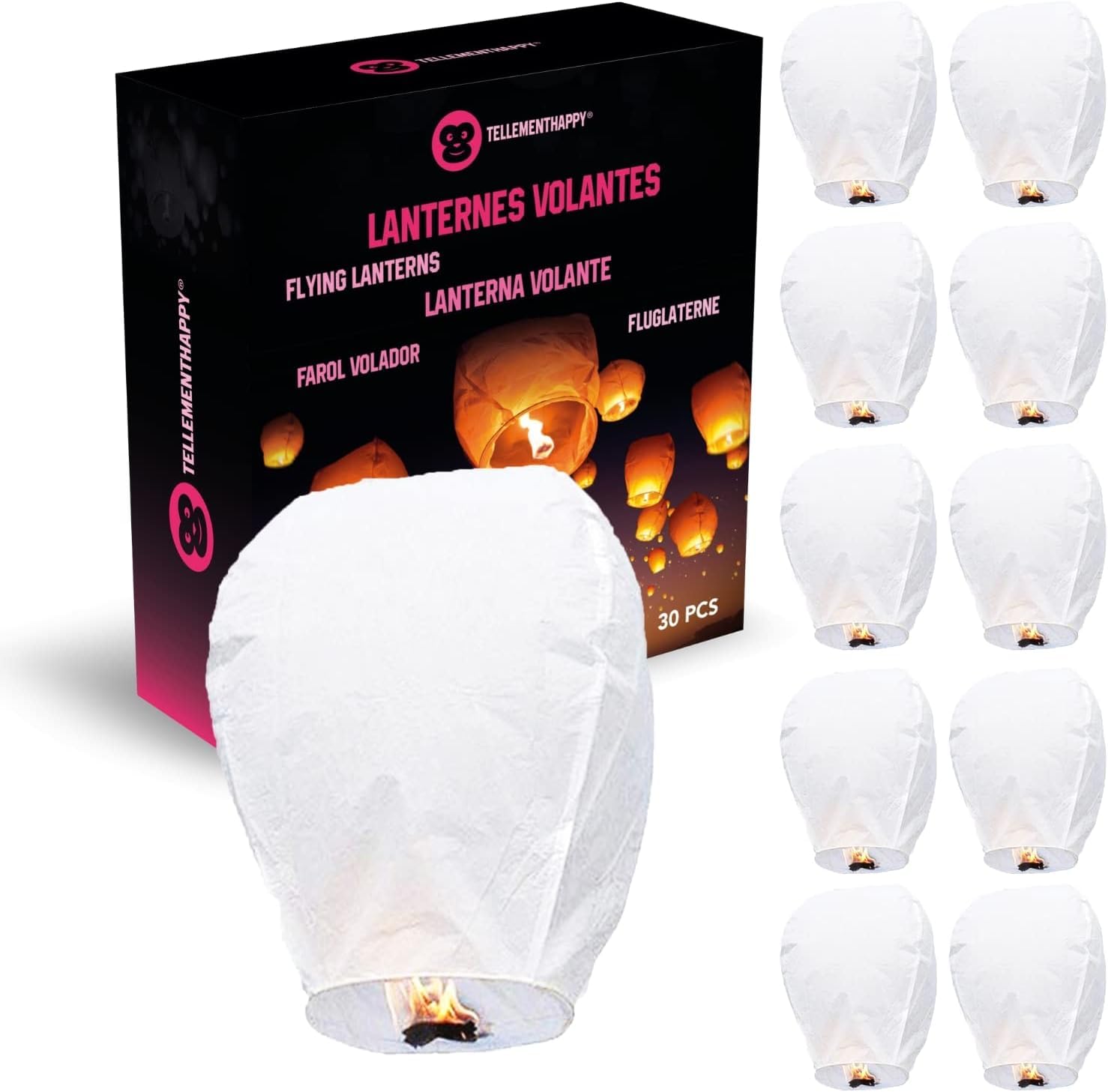 Tellementhappytm 100% Biodegradable Lantern White, 30