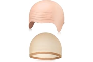 WOOHAND Halloween Bald Cap Bald Head Wig Caps for Adults Cosplay Party Supplies