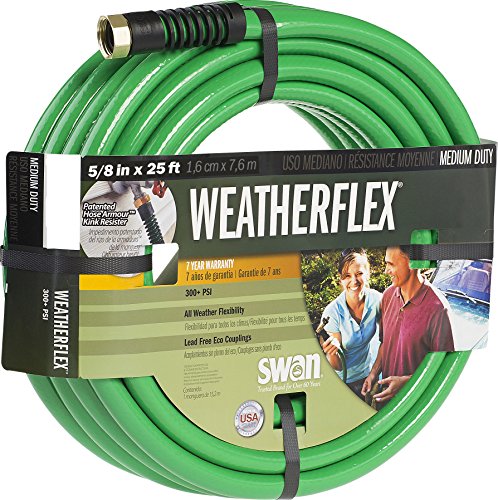 Swan Products SNWF58025 Weatherflex Medium Duty All Temperature Use Garden Hose 25 ft, 5/8" diameter