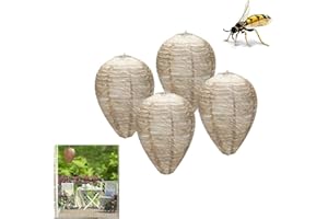 4 Pack Wasp Nest Decoy, Waterproof Hanging Fake Wasp Nest Bee Natural Wasp Repellent Wasp Trap, Wasp & Hornet Control for Hom