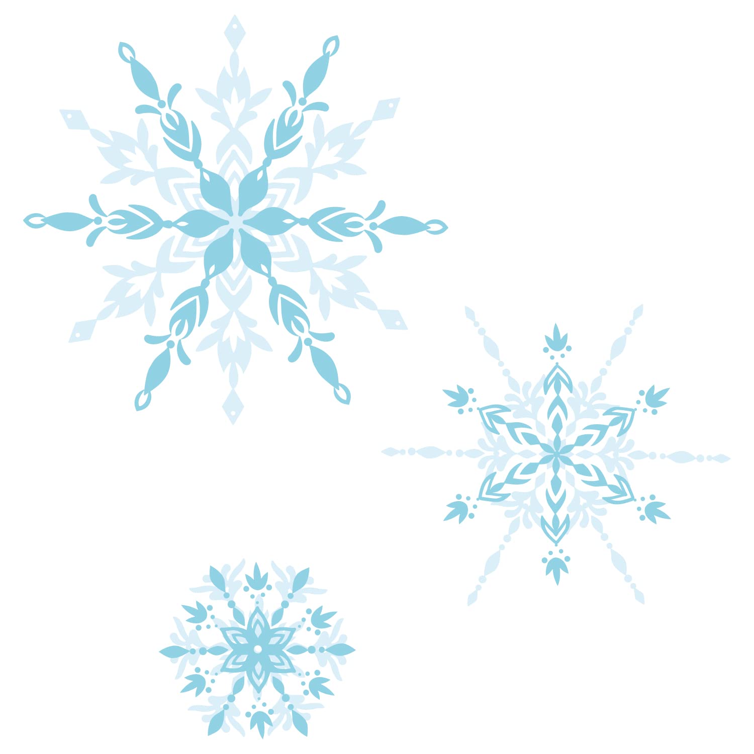 Sizzix Layered Clear Craft Stamps for Card Making 6PK Floating Snowflakes by Olivia Rose, One Size, 665974