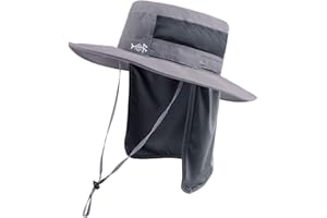 Bassdash UPF 50+ Sun Fishing Hat Water Resistant with Detachable Neck Flap Big Size