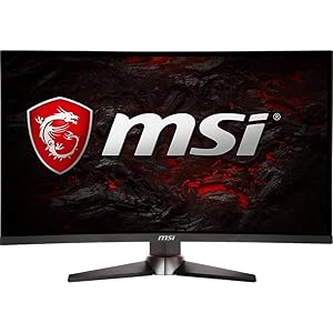 MSI Full HD Gaming Red LED Non-Glare Super Narrow Bezel 1ms 2560 x 1440 144Hz Refresh Rate 2K Resolution Free Sync 27” Curved Gaming Monitor (Optix MAG27CQ)