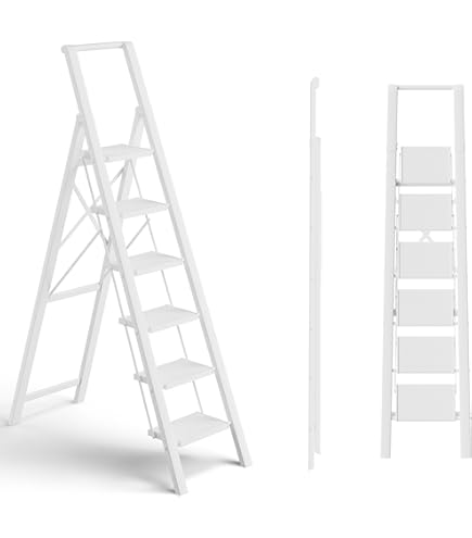 WOA WOA 4 Step Ladder, Ladders for Home, Anti-Slip Aluminum Pedals