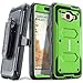 COVRWARE Aegis Series Compatible with Galaxy J3 (2016)/ J3 V/Sky/Sol/ j36/ j36V/Amp Prime/Express Prime Full-Body Holster Armor Case with Built-in Screen Protector, Belt-Clip, Kickstand, Green