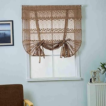 Romantic Blackout Tie Up Curtain Shade Roman Sheer Balloon Curtain