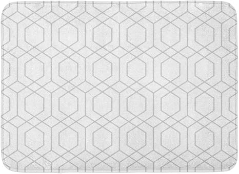 Geometrische Muster Badematte, Badematte Teppich Abstrakter Stil Grau