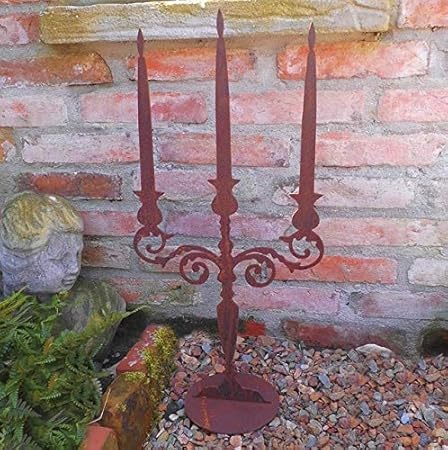 Unbekannt Dr 1157 Deko Kerzenleuchter Leuchter Rost Metall 60cm Hoch Landhausstil Gartendeko Neu Amazon De Garten