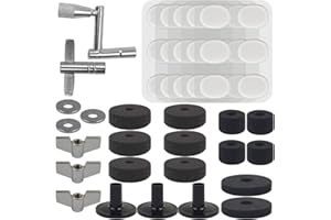 SourceTon Drum Cymbal Felt Pads - 23 PCS Cymbal Replacement Accessories and 30 PCS Drum Dampeners for Sound Quality Control