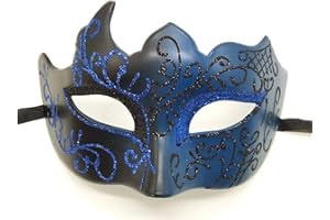 Seglorwy Masquerade Mask for Men Vintage Venetian Mardi Gras Halloween Christmas Party Masks (Blue)