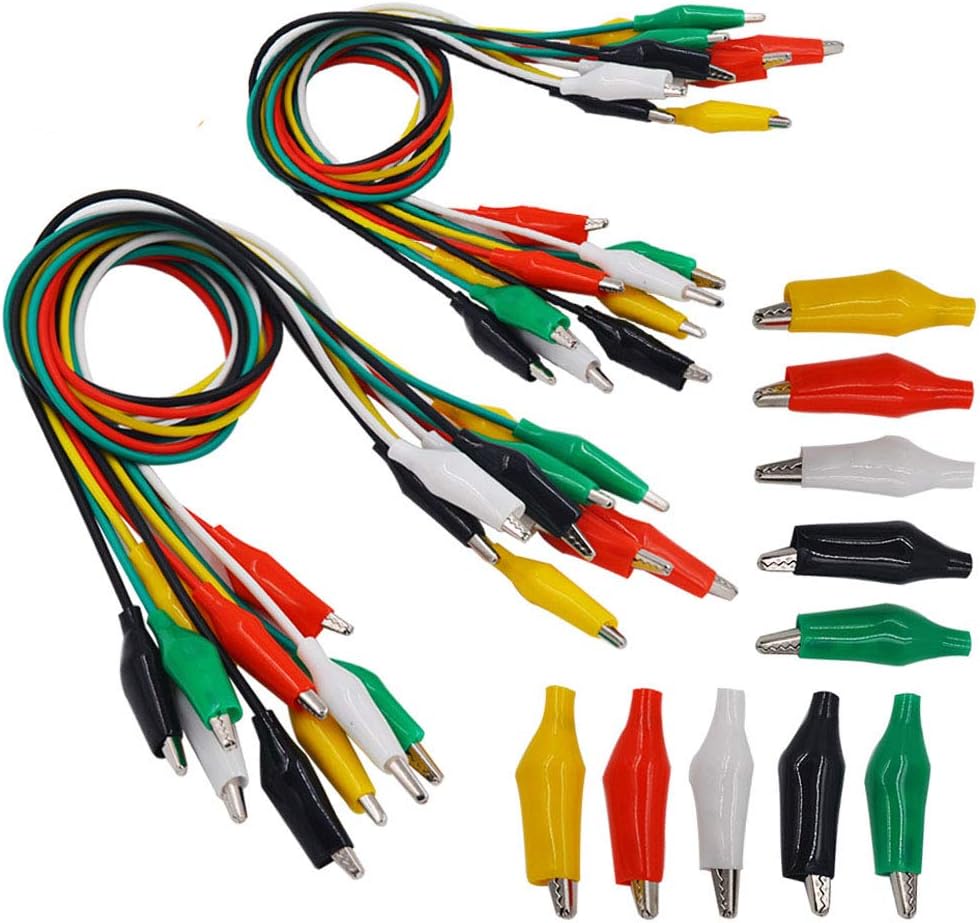 Senven®(20 cables de prueba, 10 pinzas de cocodrilo) Alligator Clip Wire Test Leads Set con Senven®(20 cables de prueba, 10 pinzas de cocodrilo) Alligator Clip Wire Test Leads Set con