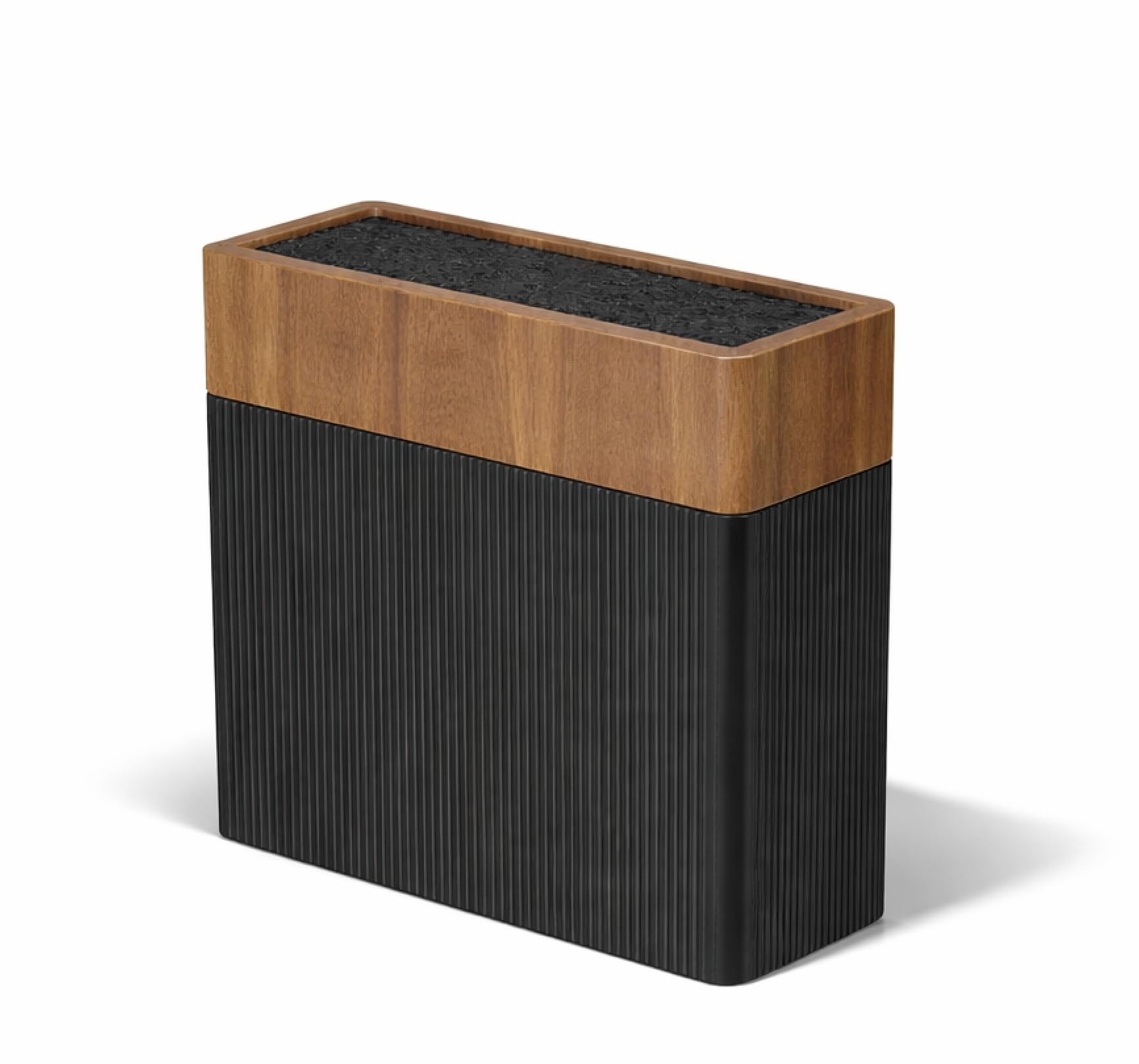 Photo 1 of BRVSTVN Modern Universal Knife Block Without Knives – Acacia Wood Knife Holder Stand with Bristles for Easy Knife Organization & Storage for Kitchen Counter | Cutlery Display