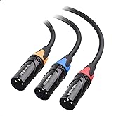 Cable Matters 3-Pack Color-Coded Premium Shielded XLR Cables - 6ft, Oxygen-Free Copper (OFC) XLR Microphone Cable Male to Female, Black