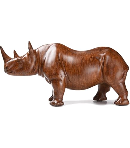 Amazon.com: INDIAART12 金屬犀牛雕像雕塑粗糙而堅韌獨特吸引力