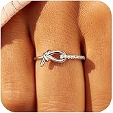 KIFUTENG Mother Daughter CZ Knot Rings Friendship Rings 925 Sterling Silver Dainty Cubic Zirconia Bands Stackable Rings for Women Promise Rings for Her Birthday Valentine Jewelry Gifts