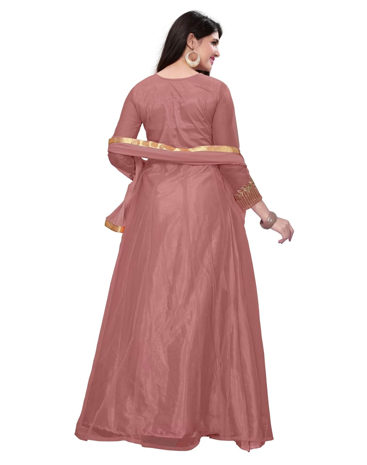 royal export women's net a-line long party wear fullstitch gown