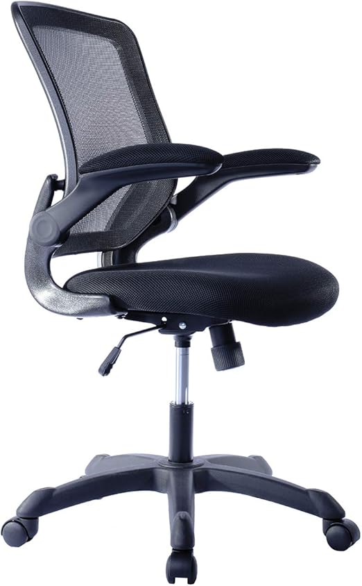 Amazon Com Mesh Task Office Chair With Flip Up Arms Color Black Furniture Decor