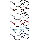 JOSCHOO Computer Reading Glasses for Women and Men 6 Pack Blue Light Blocking Spring Hinge Readers