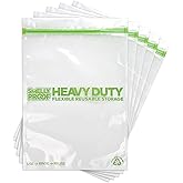 REUSABLE STORAGE BAGS by Smelly Proof, Extra Large HEAVY DUTY 5-mils US-Made, BPA FREE Dishwasher-Safe Ziplock Reusable Freez