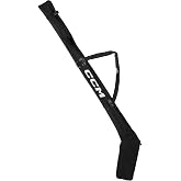 CCM Hockey Stick Bag, Polyester, Can Fit up to 4 Senior Sticks, Padded Shoulder Strap, Adjustable Buckle Strap, Black