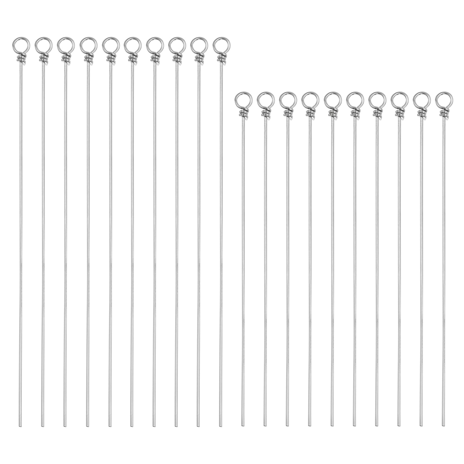 PATIKIL Fishing Looped Spinner Shaft 70mm/2.76", 200Pcs Stainless Steel Looped Wire Spinner Baits Fishing Lure Making Supplies Rigs for Freshwater Saltwater Bass Walleye Salmon Catfish