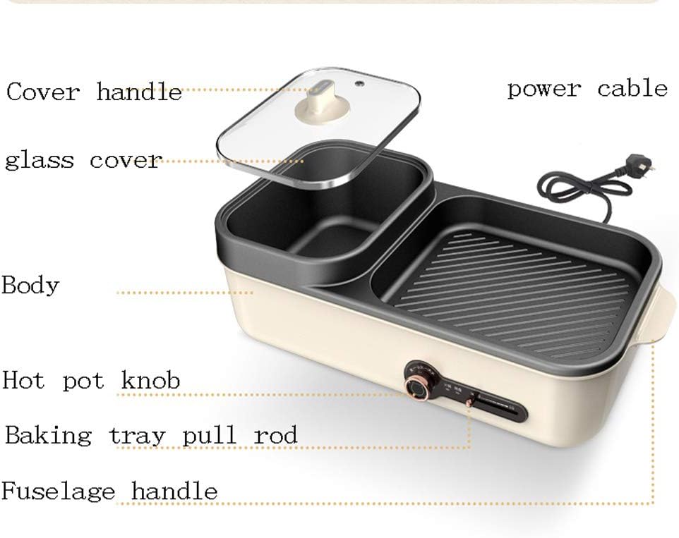 review zaizai Smokeless Electric Grill,Knob + Lever Temperature Control,Independent Control of Double Plate Temperature,1400W,Double Baking Plate Design Grilling BBQ - Indoor Barbecue Grill