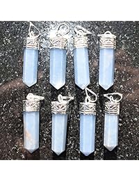 Cargada facetado vidrio Angelite, perfecto colgante + 20" cadena de plata Estimular kudalini energías quitar Chakra bloqueos   Zenergy gemas