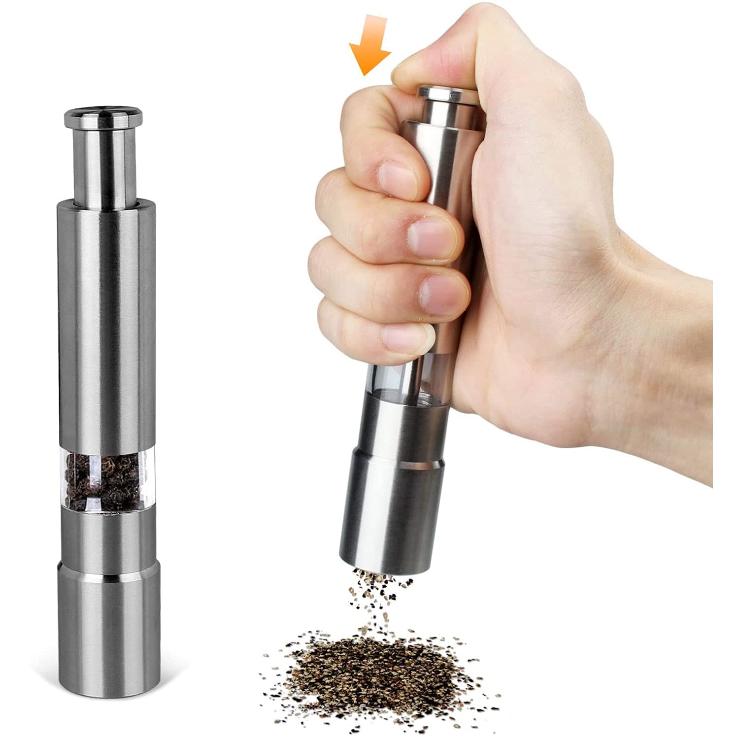 Buy Carrot Stainless Steel Salt and Pepper Crusher Hand Thumb Press