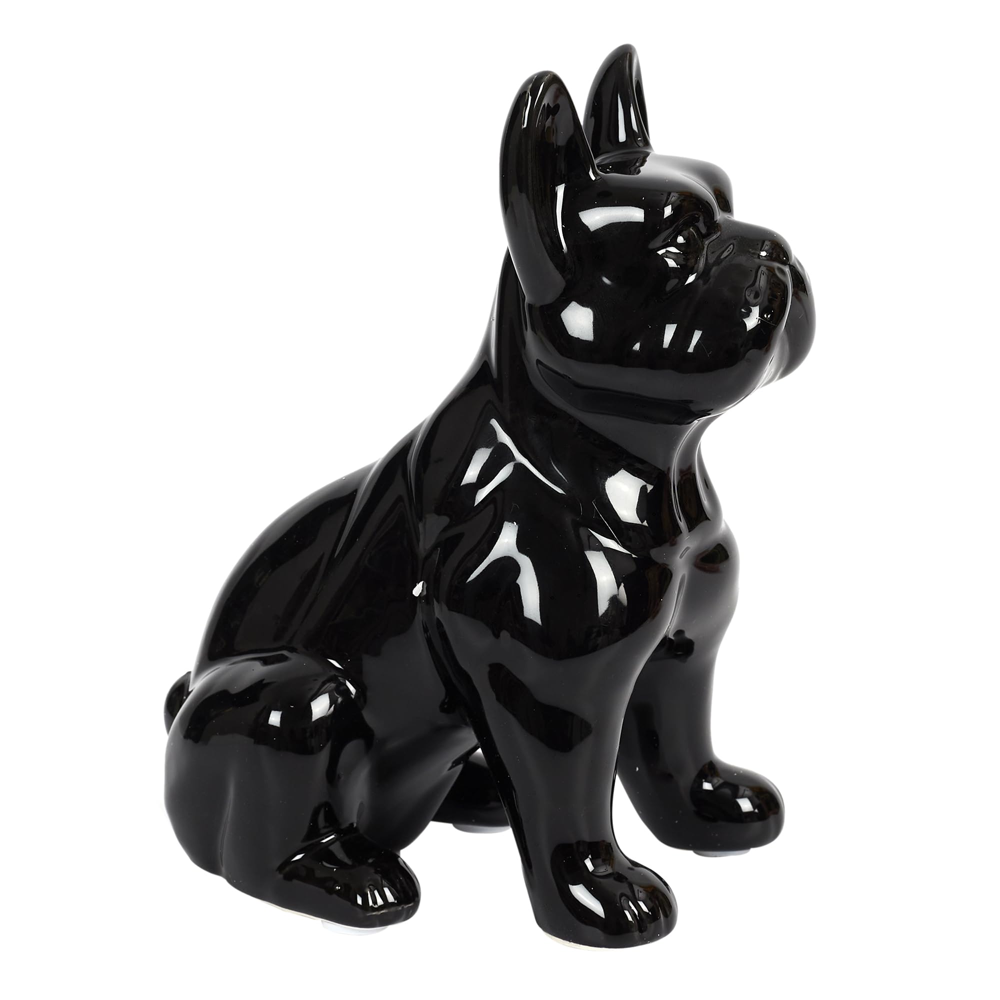 THE HOME DECO FACTORY Bulldog Ceramic Sculpture 20 cm Black