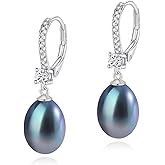YAMI Pearl Drop & Dangle Earrings for Women, Freshwater/Saltwater Cultured Pearl in 925 Sterling Silver, Hypoallergenic Earrings for Sensitive Ears, Jewelry Gifts for Her, Every Day Wear Earrings