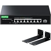 GoodTop 8 Port 2.5G Web Managed PoE Switch, 1x 10G SFP+, 135W Budget | 802.3af/at PoE+ | VLAN/LAG/QoS/DHCP | Metal Chassis | Fanless | 1U Rack Ears Included