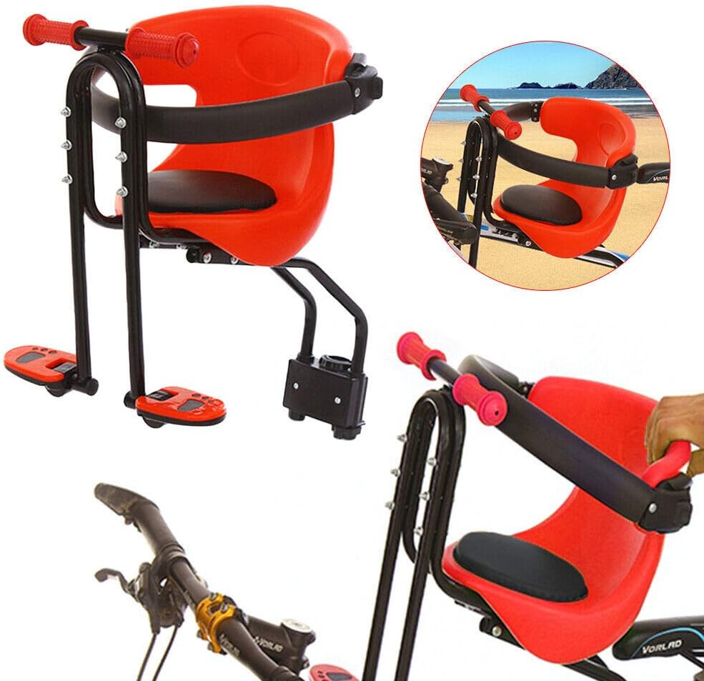 ROMYIX Child Bicycle Seat Electric Bike Front Chair Baby Saddle Cushion Safety Stable