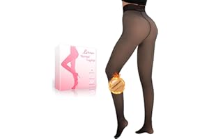 HONGTEYA Fleece Lined Tights Women Winter Thermal Leggings Pantyhose Fake Translucent Thick Warm Sheer Tights