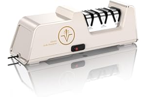 Professional Electric Knife Sharpener with 100% Diamond Abrasives, 3-Stage Precision Angle Guides, Champagne Gold, for Kitche