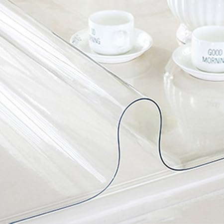 Yazi transparent Tischdecke PVC Wasserdicht Tisch Schreibtischunterlage Soft Glas 60 x 120 cm