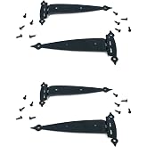 Black Colonial 3/8" Offset Surface Mount Strap Hinge With Black Screws